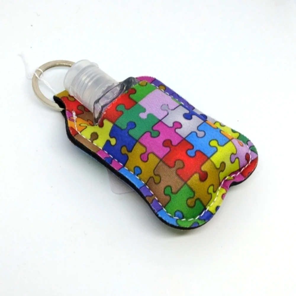 Autism awareness sanitizer keychain